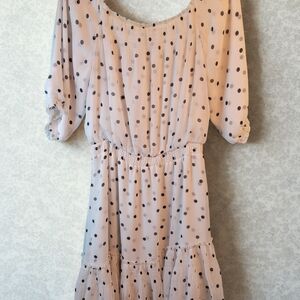 White House Black Market White Polka Dot Short Sleeve Dress